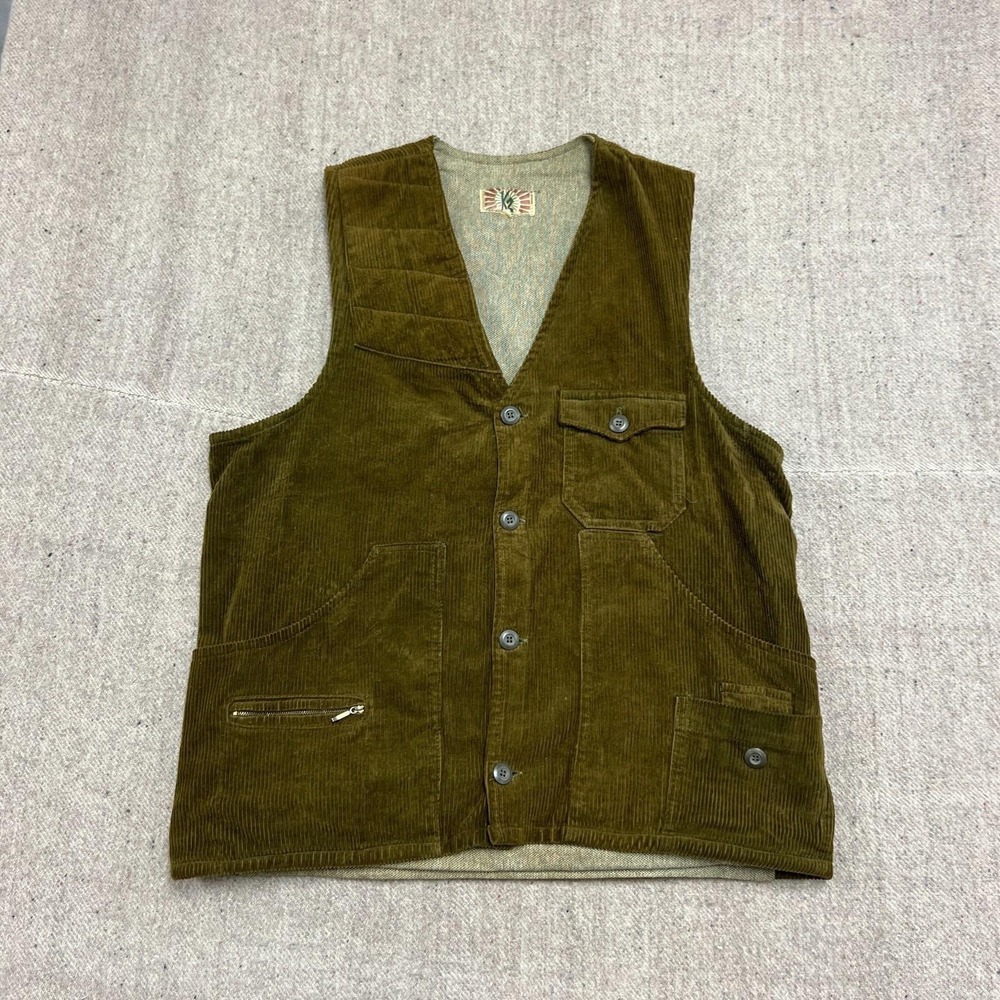 Vintage K2 Corduroy Vest Mens Large Green 1990s Technical Snow Italy